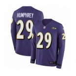 Nike Baltimore Ravens #29 Marlon Humphrey Limited Purple Therma Long Sleeve NFL Jersey