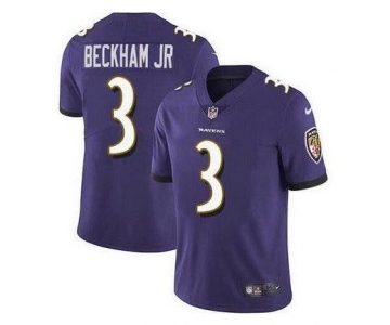 Nike Baltimore Ravens #3 Odell Beckham Jr Purple Vapor Untouchable Limited Jersey