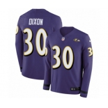 Nike Baltimore Ravens #30 Kenneth Dixon Limited Purple Therma Long Sleeve NFL Jersey