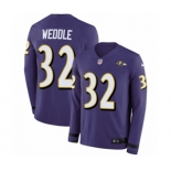 Nike Baltimore Ravens #32 Eric Weddle Limited Purple Therma Long Sleeve NFL Jersey