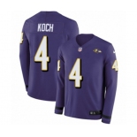 Nike Baltimore Ravens #4 Sam Koch Limited Purple Therma Long Sleeve NFL Jersey