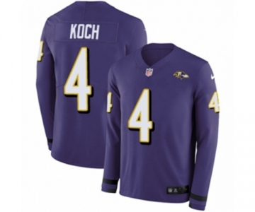 Nike Baltimore Ravens #4 Sam Koch Limited Purple Therma Long Sleeve NFL Jersey