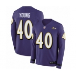 Nike Baltimore Ravens #40 Kenny Young Limited Purple Therma Long Sleeve NFL Jersey