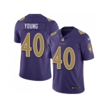 Nike Baltimore Ravens #40 Kenny Young Purple Men Stitched NFL Limited Rush Jersey