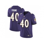 Nike Baltimore Ravens #40 Kenny Young Purple Team Color Men Stitched NFL Vapor Untouchable Limited Jersey