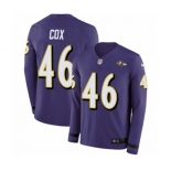 Nike Baltimore Ravens #46 Morgan Cox Limited Purple Therma Long Sleeve NFL Jersey