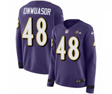 Nike Baltimore Ravens #48 Patrick Onwuasor Limited Purple Therma Long Sleeve NFL Jersey