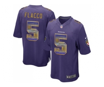 Nike Baltimore Ravens #5 Joe Flacco Purple Team Color Men's Stitched NFL Limited Strobe Jersey