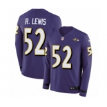 Nike Baltimore Ravens #52 Ray Lewis Limited Purple Therma Long Sleeve NFL Jersey