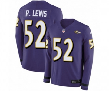 Nike Baltimore Ravens #52 Ray Lewis Limited Purple Therma Long Sleeve NFL Jersey