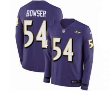 Nike Baltimore Ravens #54 Tyus Bowser Limited Purple Therma Long Sleeve NFL Jersey