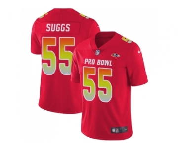 Nike Baltimore Ravens #55 Terrell Suggs Red Men Stitched NFL Limited AFC 2018 Pro Bowl Jersey