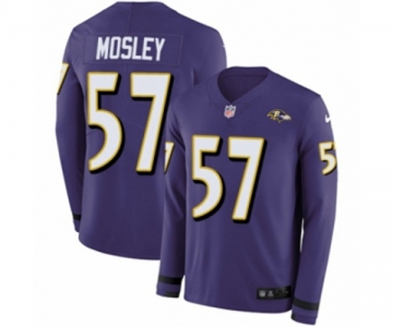 Nike Baltimore Ravens #57 C.J. Mosley Limited Purple Therma Long Sleeve NFL Jersey