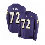 Nike Baltimore Ravens #72 Alex Lewis Limited Purple Therma Long Sleeve NFL Jersey