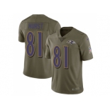 Nike Baltimore Ravens #81 Hayden Hurst Olive Men Stitched NFL Limited 2017 Salute To Service Jersey