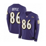 Nike Baltimore Ravens #86 Nick Boyle Limited Purple Therma Long Sleeve NFL Jersey