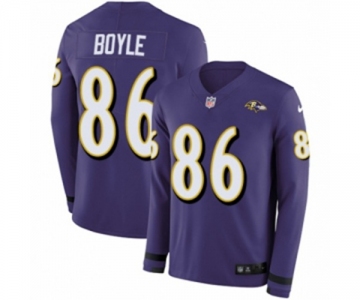 Nike Baltimore Ravens #86 Nick Boyle Limited Purple Therma Long Sleeve NFL Jersey