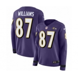 Nike Baltimore Ravens #87 Maxx Williams Limited Purple Therma Long Sleeve NFL Jersey