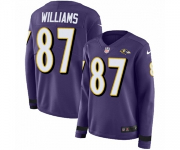 Nike Baltimore Ravens #87 Maxx Williams Limited Purple Therma Long Sleeve NFL Jersey