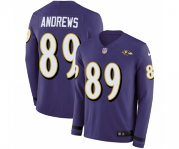 Nike Baltimore Ravens #89 Mark Andrews Limited Purple Therma Long Sleeve NFL Jersey