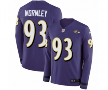 Nike Baltimore Ravens #93 Chris Wormley Limited Purple Therma Long Sleeve NFL Jersey