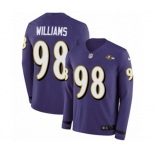 Nike Baltimore Ravens #98 Brandon Williams Limited Purple Therma Long Sleeve NFL Jersey