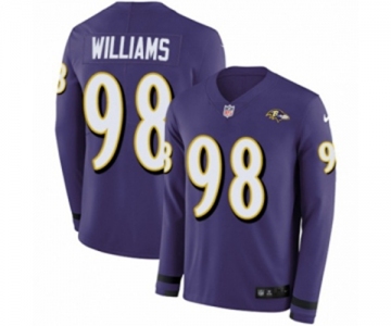 Nike Baltimore Ravens #98 Brandon Williams Limited Purple Therma Long Sleeve NFL Jersey