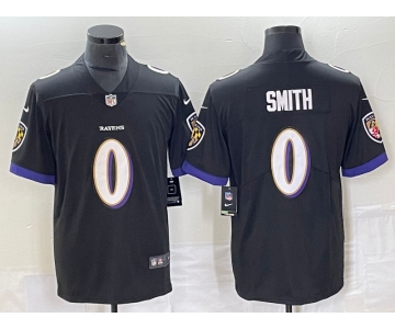 Nike Ravens #0 Smith Black Team Color Men's Stitched NFL Vapor Untouchable Limited Jersey