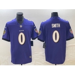 Nike Ravens #0 Smith Purple Team Color Men's Stitched NFL Vapor Untouchable Limited Jersey