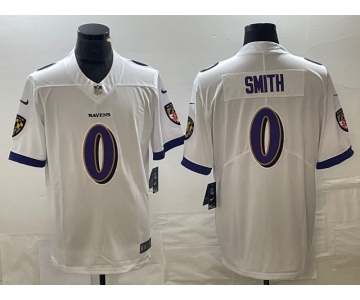 Nike Ravens #0 Smith White Team Color Men's Stitched NFL Vapor Untouchable Limited Jersey