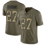 Nike Ravens #27 J.K. Dobbins Olive Camo Men's Stitched NFL Limited 2017 Salute To Service Jersey