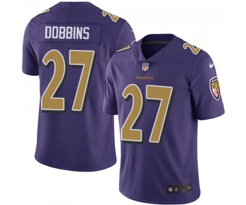 Nike Ravens #27 J.K. Dobbins Purple Men's Stitched NFL Limited Rush Jersey