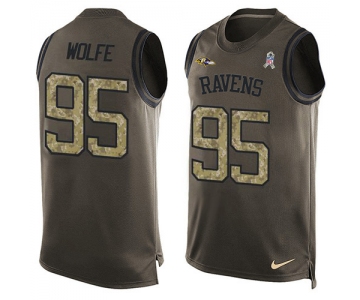 Nike Ravens #95 Derek Wolfe Green Men's Stitched NFL Limited Salute To Service Tank Top Jersey