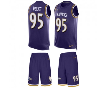 Nike Ravens #95 Derek Wolfe Purple Team Color Men's Stitched NFL Limited Tank Top Suit Jersey