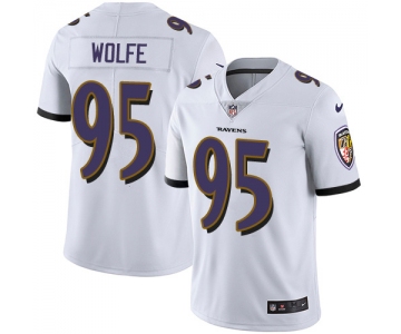 Nike Ravens #95 Derek Wolfe White Men's Stitched NFL Vapor Untouchable Limited Jersey