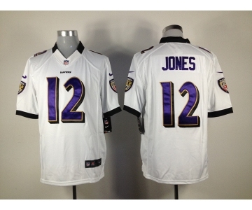 nike nfl jerseys baltimore ravens #12 jones white[nike limited]