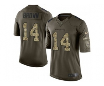 nike nfl jerseys baltimore ravens #14 marlon brown army green[nike Limited Salute To Service]