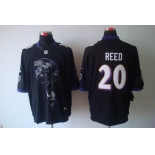 nike nfl jerseys baltimore ravens #20 reed black[helmet tri-blend limited]