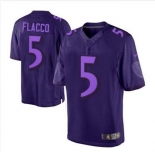 nike nfl jerseys baltimore ravens #5 joe flacco purple[drenched limited]