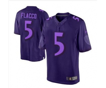 nike nfl jerseys baltimore ravens #5 joe flacco purple[drenched limited]