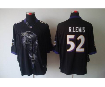 nike nfl jerseys baltimore ravens #52 r.lewis black[helmet tri-blend limited]