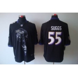 nike nfl jerseys baltimore ravens #55 suggs black[helmet tri-blend limited]