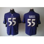 nike nfl jerseys baltimore ravens #55 suggs purple[nike limited]