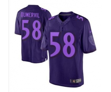 nike nfl jerseys baltimore ravens #58 elvis dumervil purple[drenched limited]