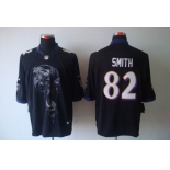 nike nfl jerseys baltimore ravens #82 smith black[helmet tri-blend limited]