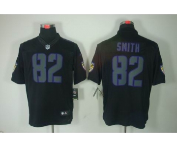 nike nfl jerseys baltimore ravens #82 smith black[nike impact limited]