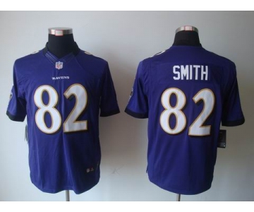 nike nfl jerseys baltimore ravens #82 smith purple [nike limited]