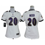 Nike women nfl jerseys baltimore ravens #20 reed white[nike]