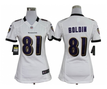 Nike women nfl jerseys baltimore ravens #81 boldin white[nike]