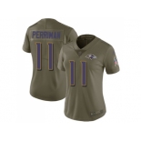 Women Nike Baltimore Ravens #11 Breshad Perriman Olive Stitched NFL Limited 2017 Salute to Service Jersey